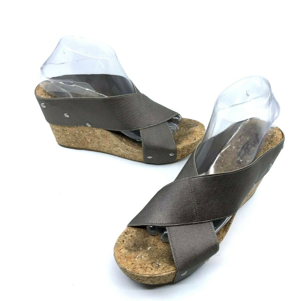 Lucky Brand Miller 2 Criss Cross Cork Wedge Sz 8.5 - Picture 4 of 8